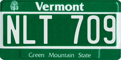 VT license plate NLT709