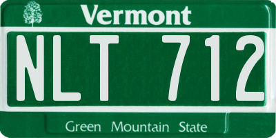 VT license plate NLT712