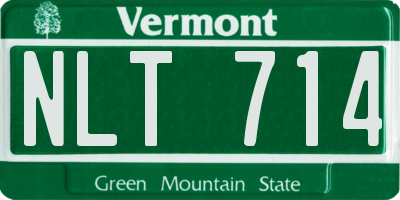 VT license plate NLT714