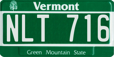 VT license plate NLT716