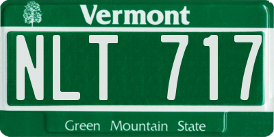 VT license plate NLT717