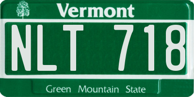VT license plate NLT718