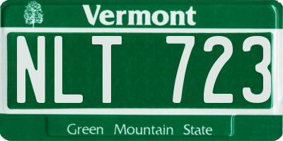 VT license plate NLT723