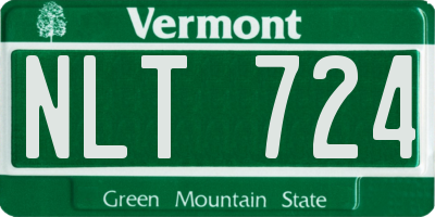 VT license plate NLT724