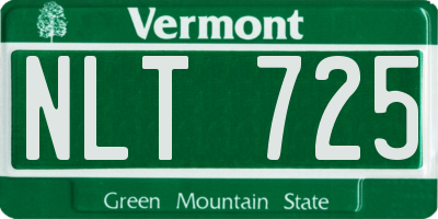 VT license plate NLT725
