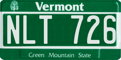 VT license plate NLT726