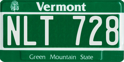 VT license plate NLT728