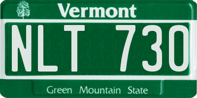 VT license plate NLT730