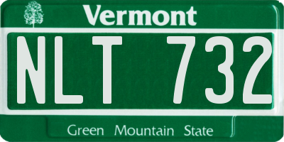 VT license plate NLT732