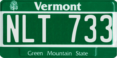 VT license plate NLT733