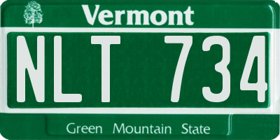 VT license plate NLT734