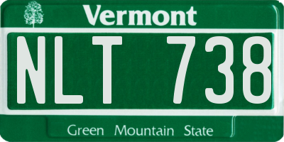 VT license plate NLT738