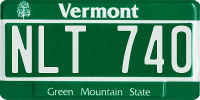VT license plate NLT740