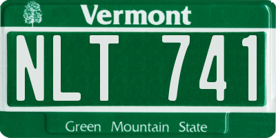 VT license plate NLT741