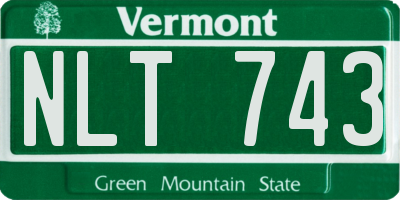 VT license plate NLT743