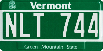 VT license plate NLT744