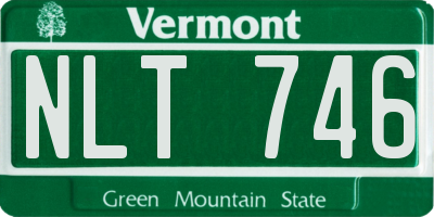 VT license plate NLT746