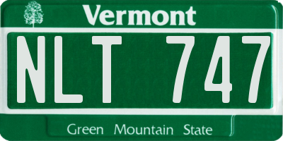 VT license plate NLT747