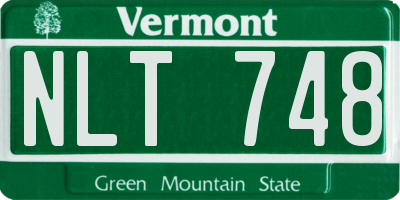 VT license plate NLT748