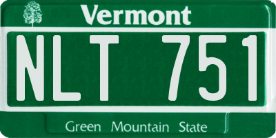VT license plate NLT751