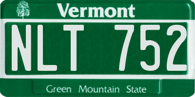 VT license plate NLT752