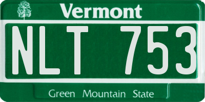 VT license plate NLT753