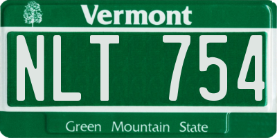 VT license plate NLT754