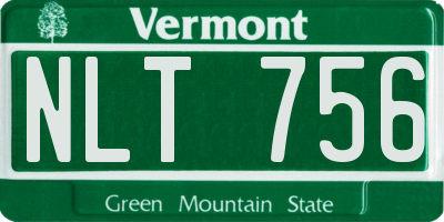 VT license plate NLT756