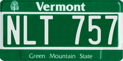VT license plate NLT757