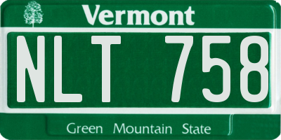 VT license plate NLT758