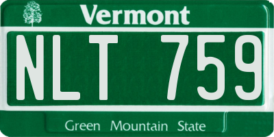 VT license plate NLT759