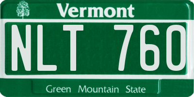 VT license plate NLT760