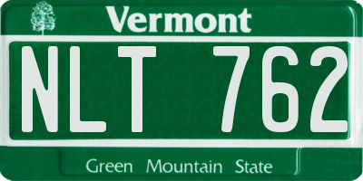 VT license plate NLT762