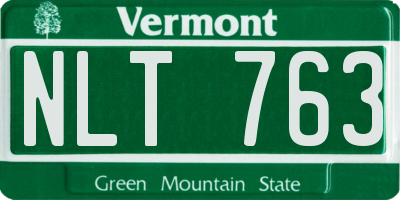 VT license plate NLT763