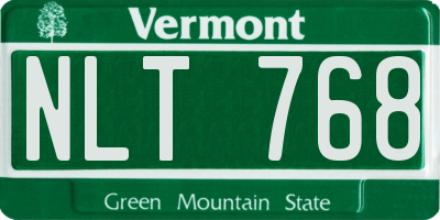 VT license plate NLT768