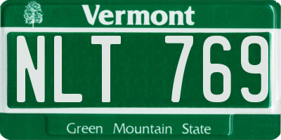 VT license plate NLT769