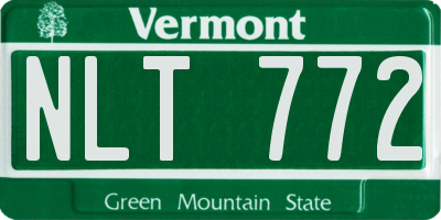 VT license plate NLT772