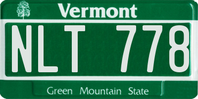 VT license plate NLT778