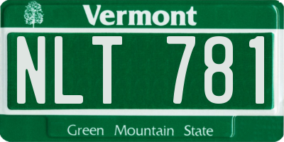VT license plate NLT781