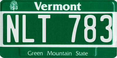 VT license plate NLT783