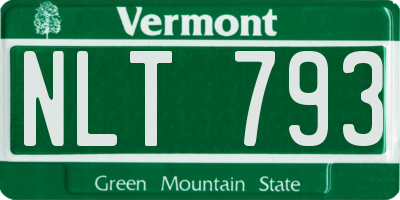 VT license plate NLT793