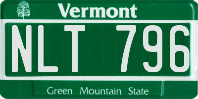 VT license plate NLT796
