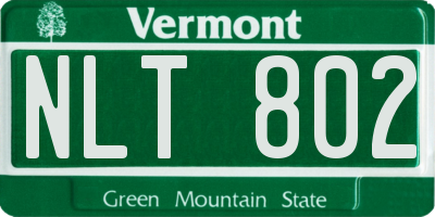 VT license plate NLT802