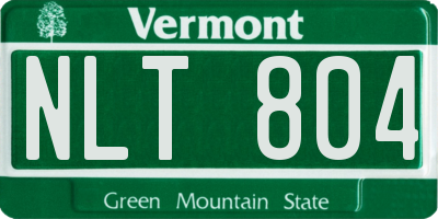 VT license plate NLT804
