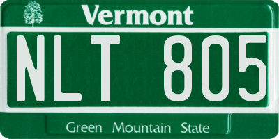 VT license plate NLT805