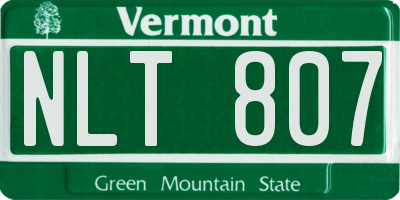 VT license plate NLT807