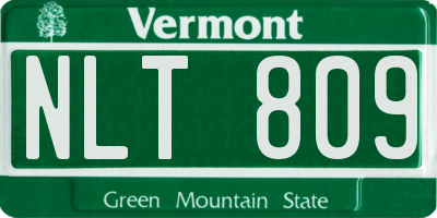 VT license plate NLT809