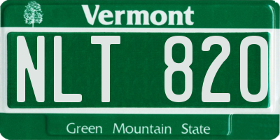 VT license plate NLT820