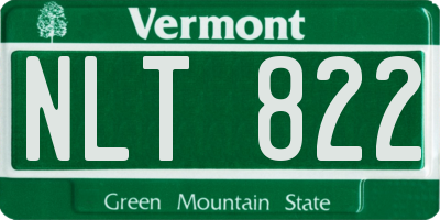 VT license plate NLT822