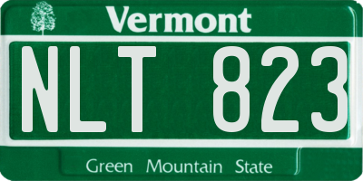 VT license plate NLT823